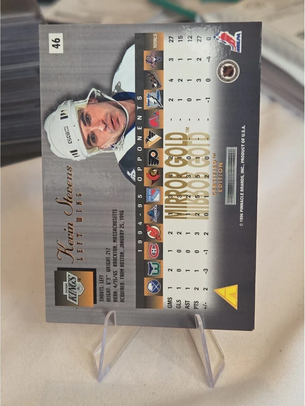 1995-96 Select Certified Edition Mirror Gold SSP Kevin Stevens #46